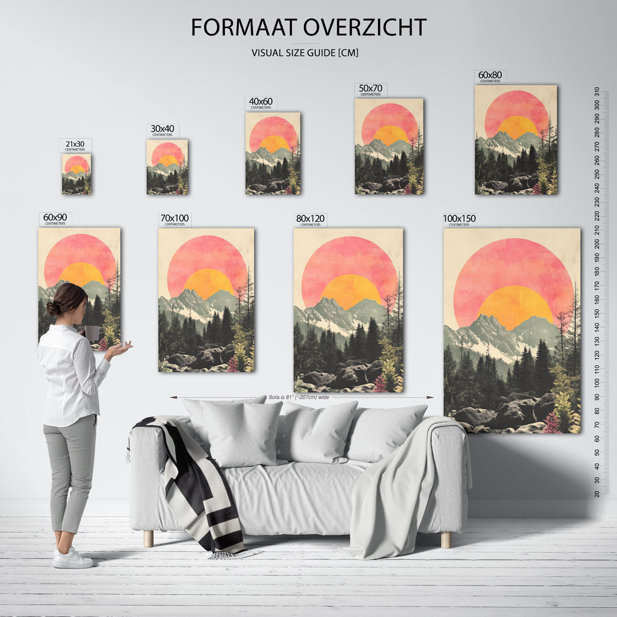 Bergen en zon Poster