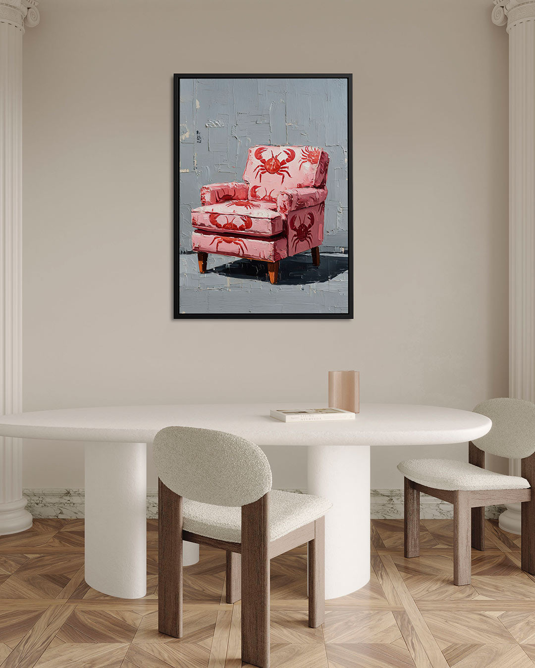Kleurrijke krab stoel Kunstwerk
