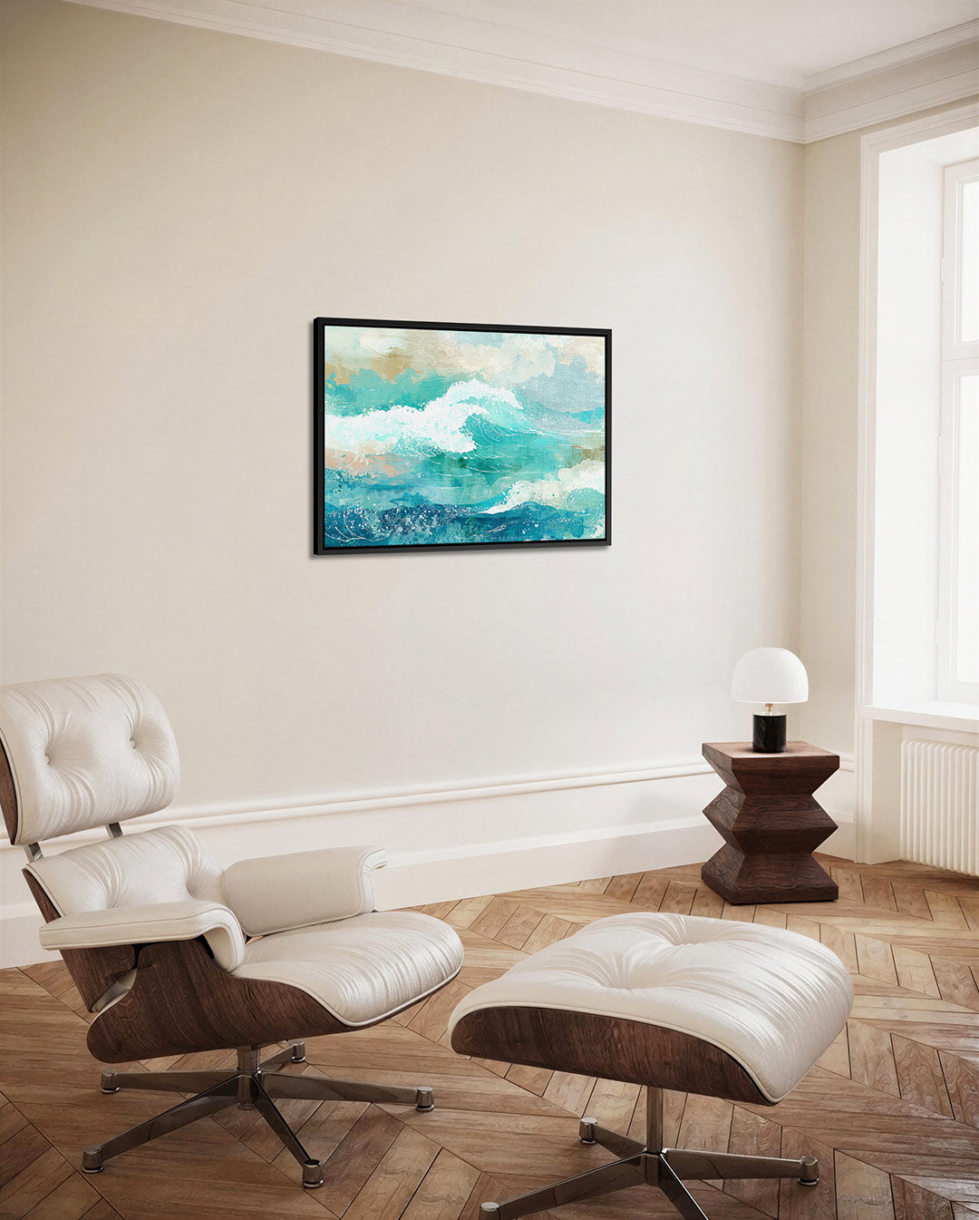 Dynamische oceaangolven Kunstwerk