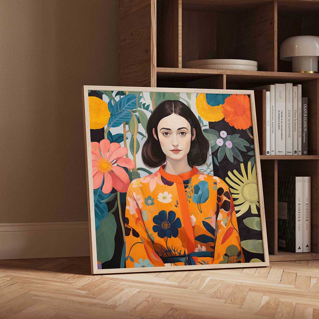 Vrouw met bloemen Poster