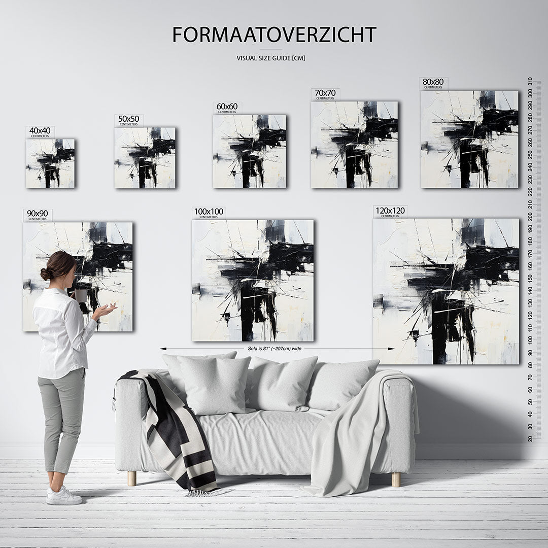 Dynamische lijnen compositie Kunstwerk