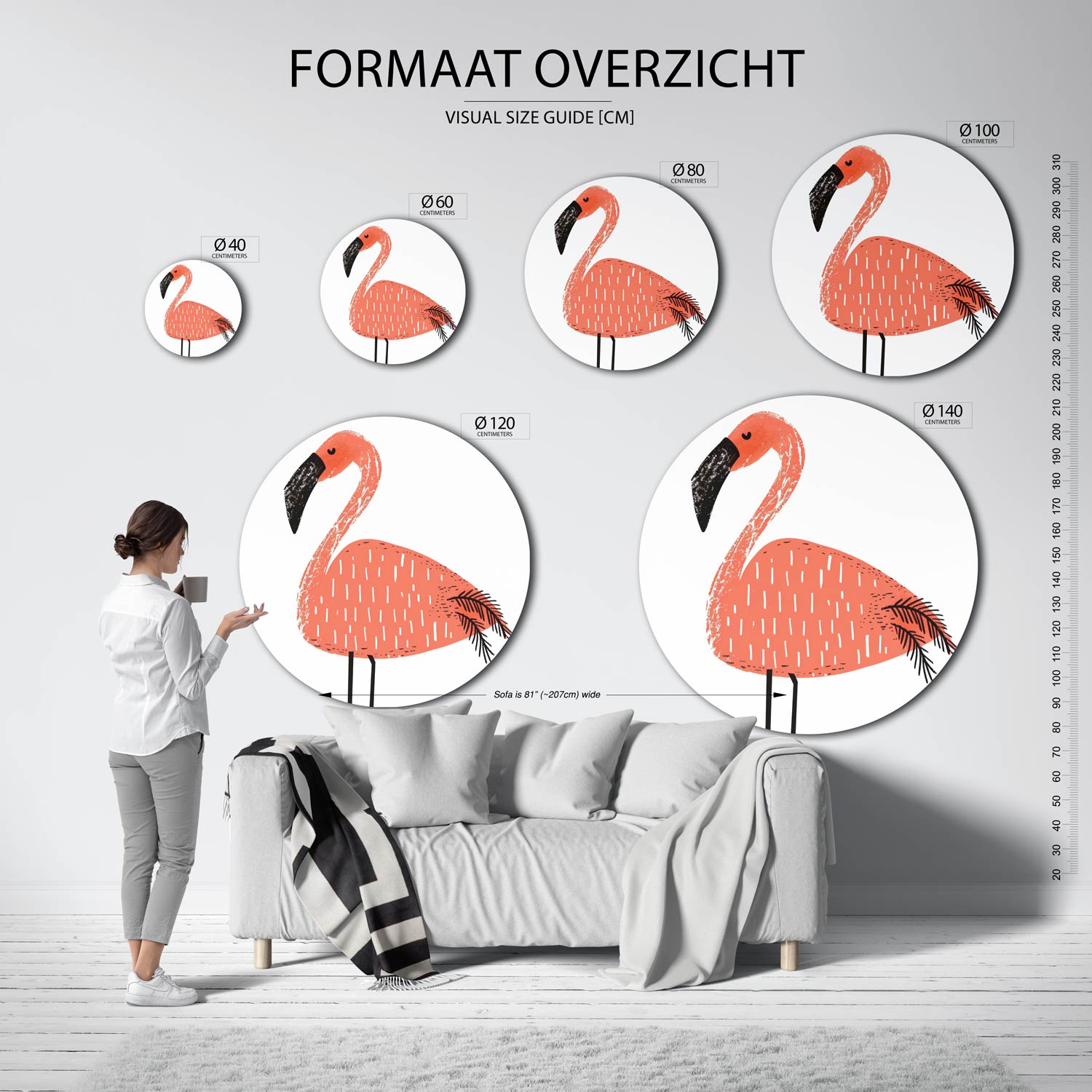 Flamingo Muurcirkel