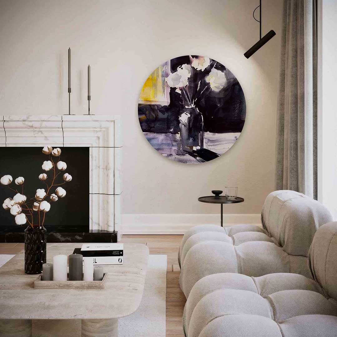 Bloemen in vaas Muurcirkel