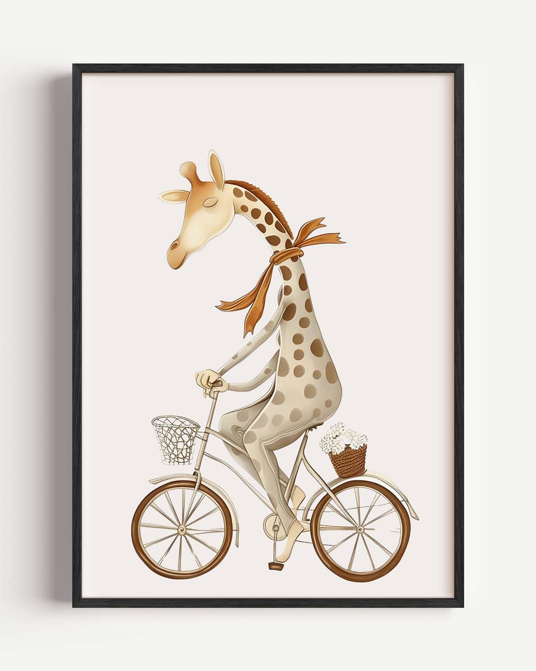 Dromerige Giraffe op Fiets Poster-WallArtistic