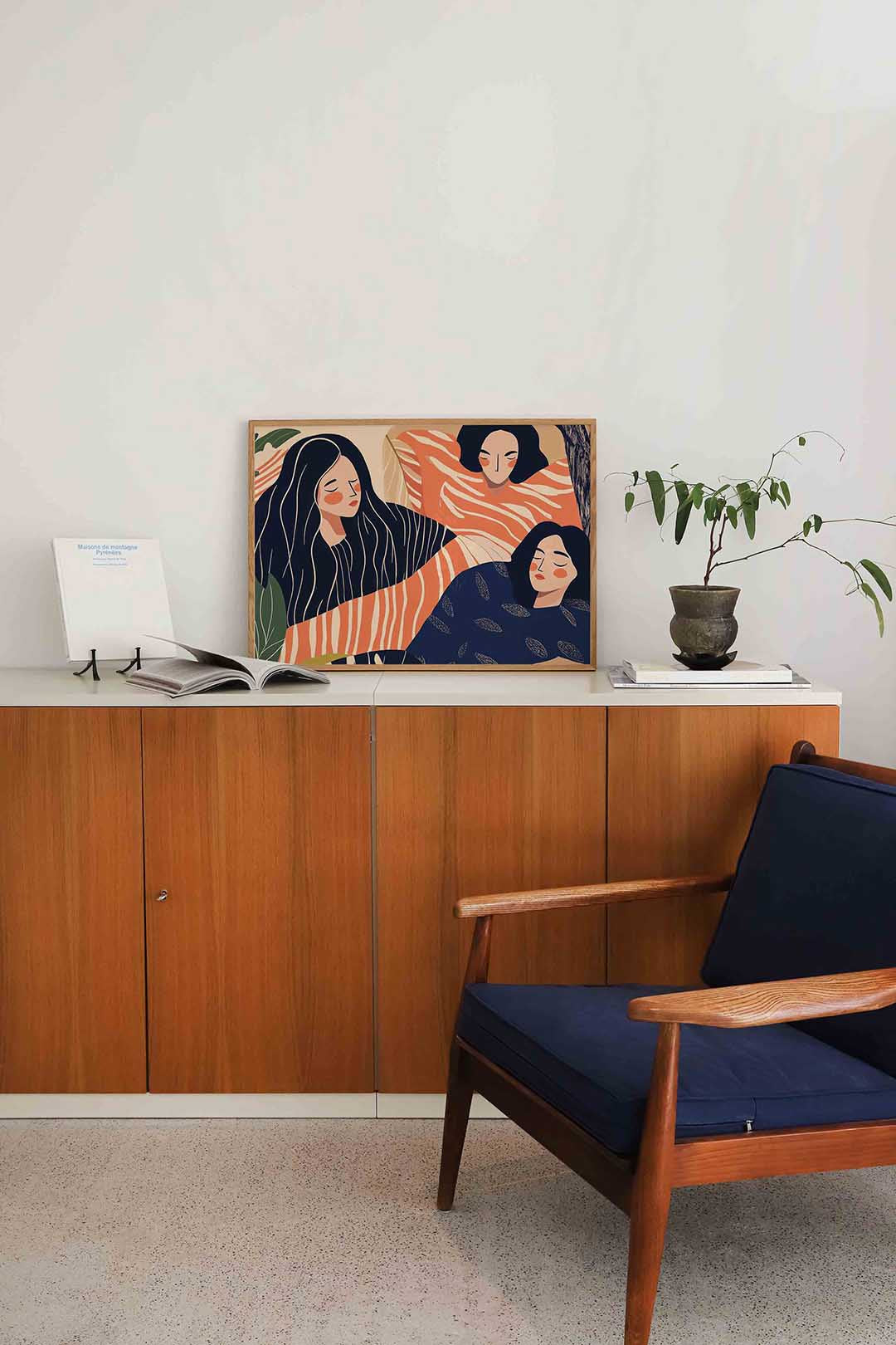 Drie figuren met patronen Poster