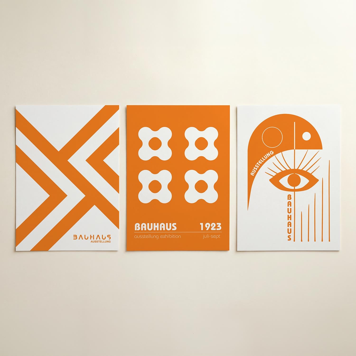 Oranje lijnenspel Posterset