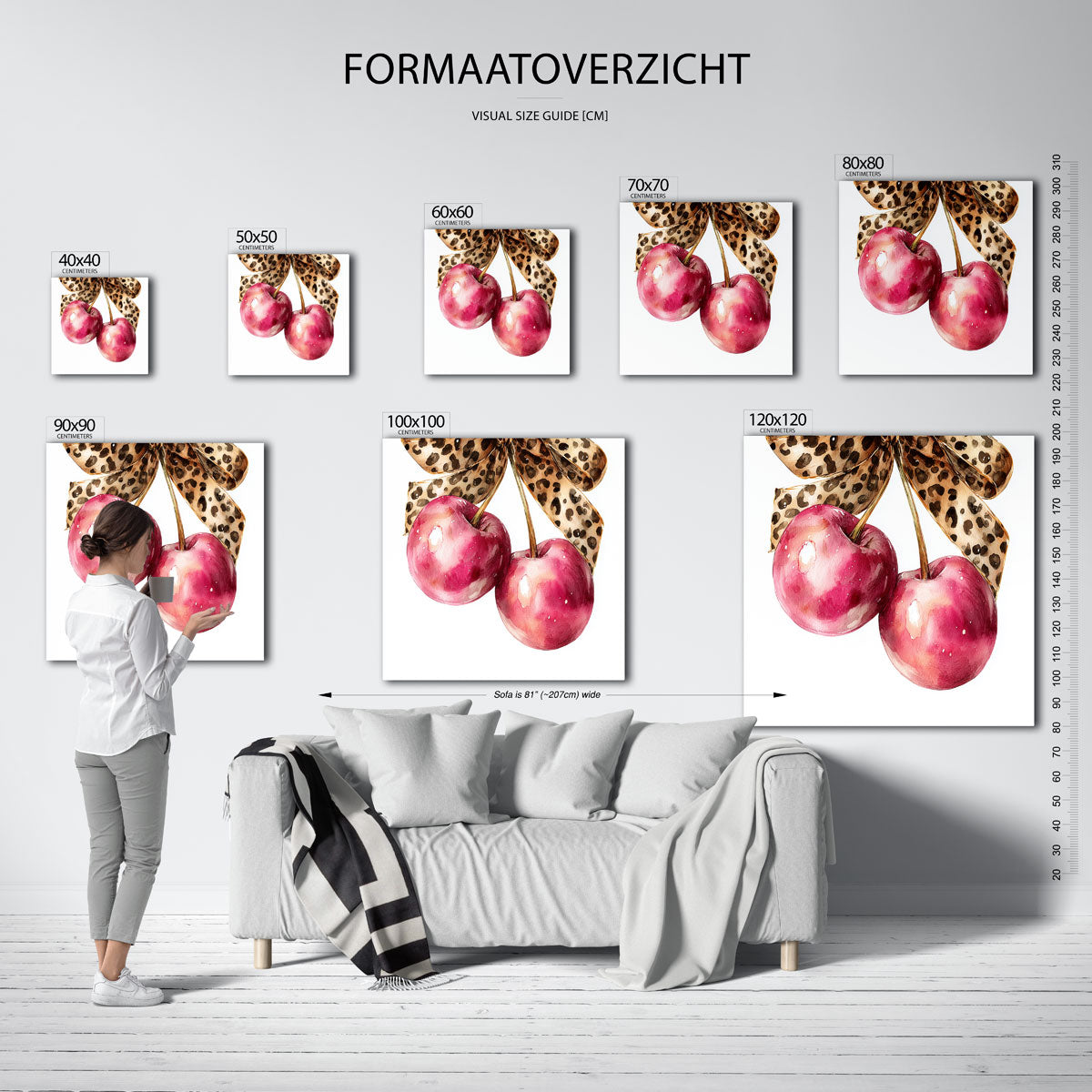 Kersen met strik Poster