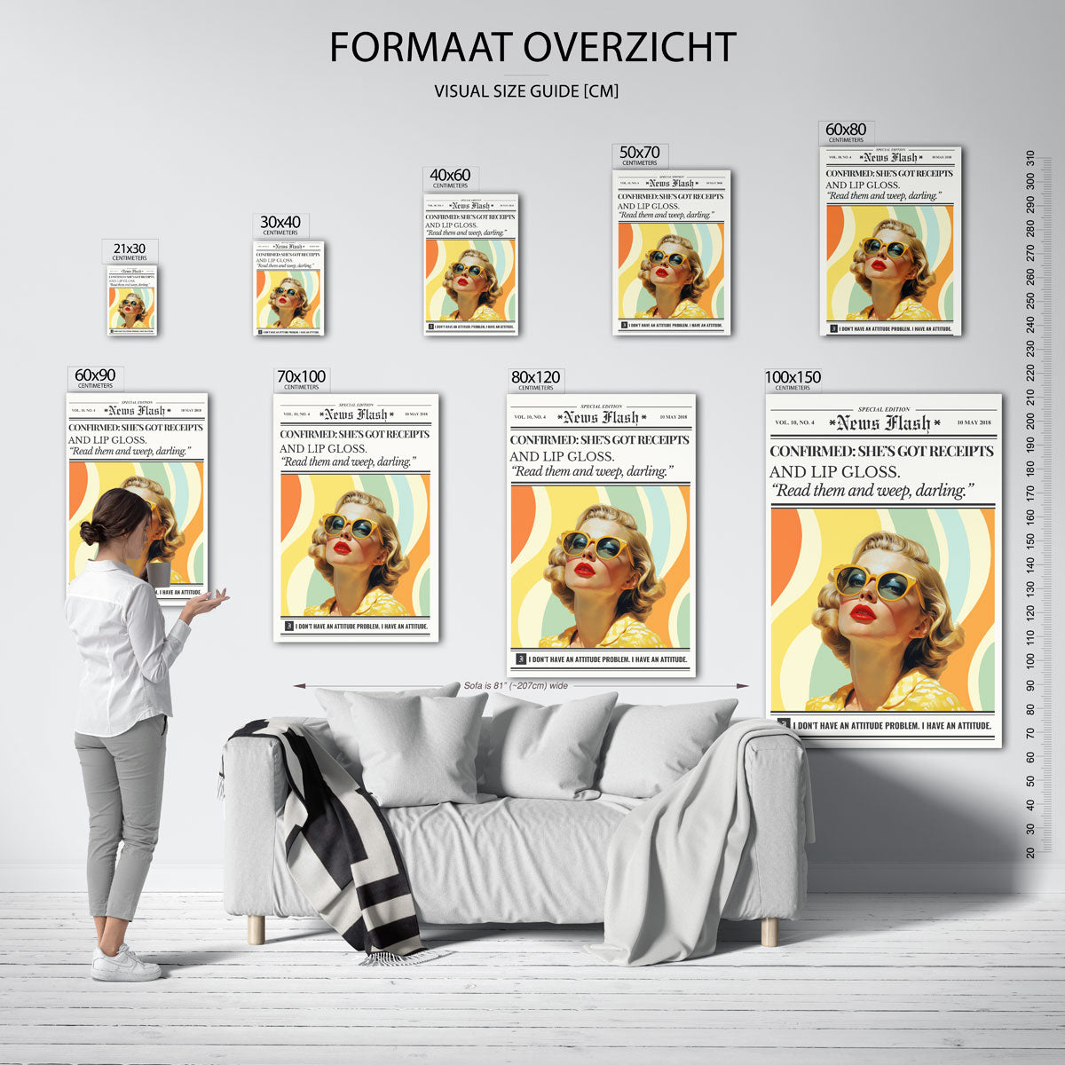 Vrouw met zonnebril Poster
