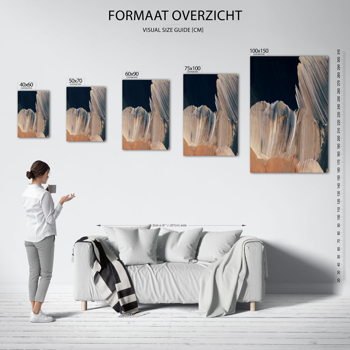 Dynamische penseelstreken Kunstwerk