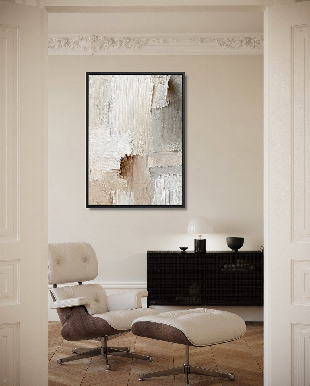 Textuur in neutrale kleuren Kunstwerk