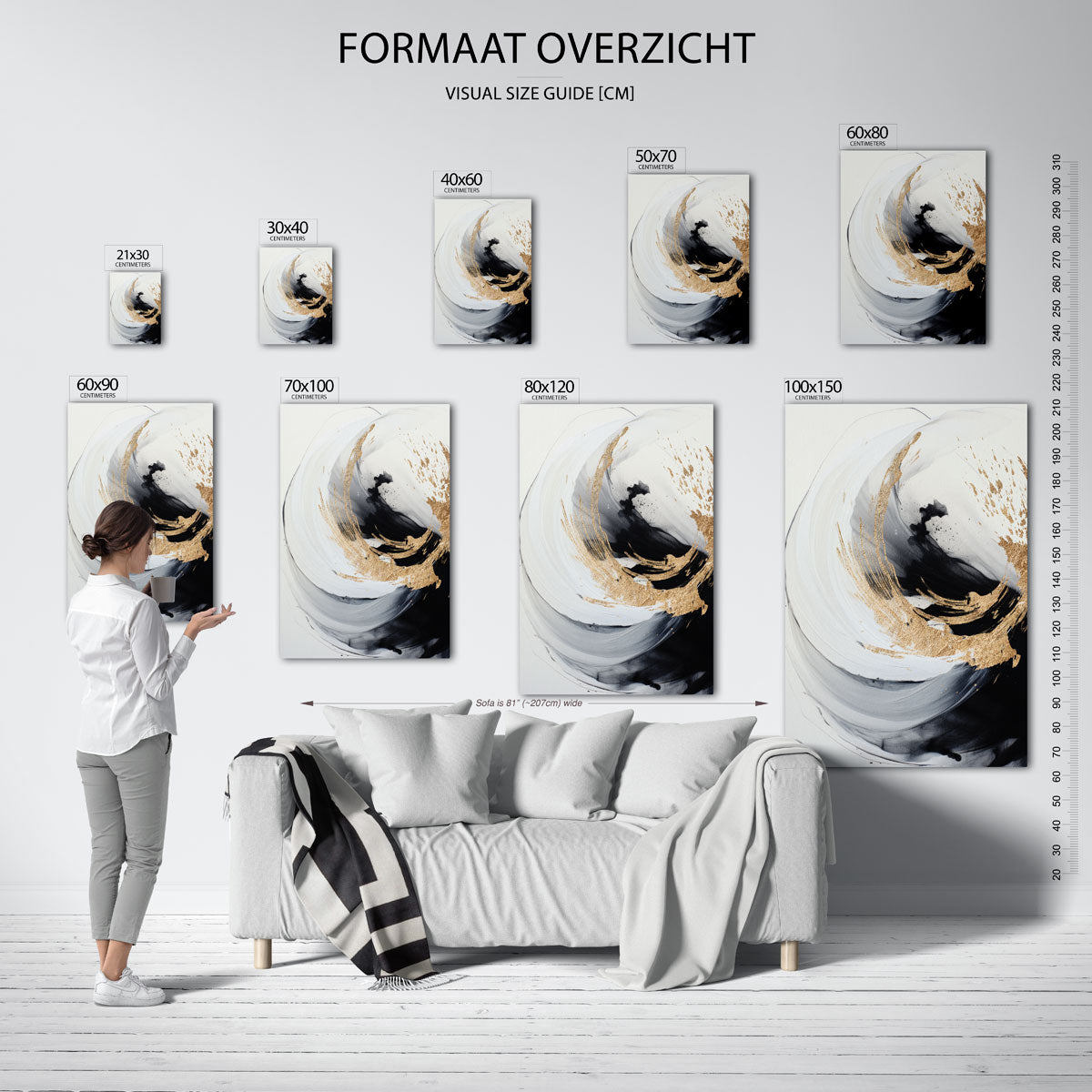 Abstracte zwart en goud Poster