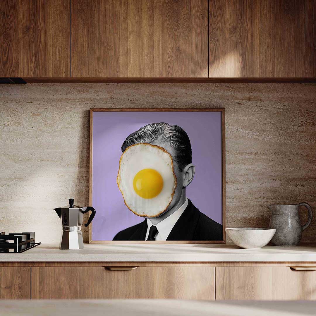 Man met gebakken ei Poster
