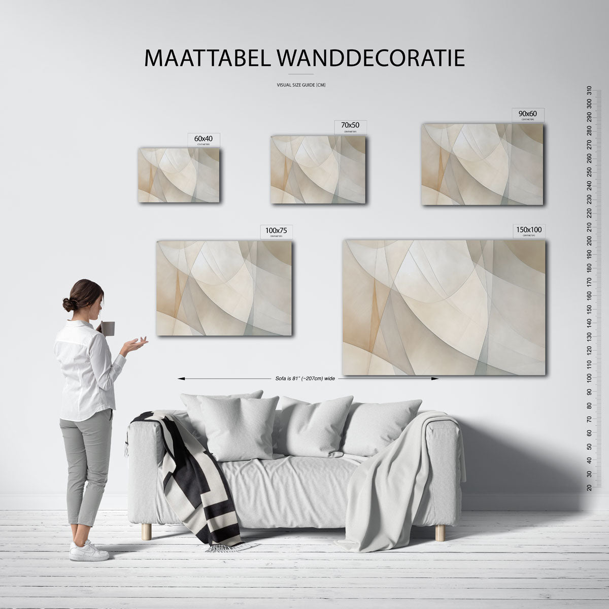 Vloeiende lijnen compositie Kunstwerk