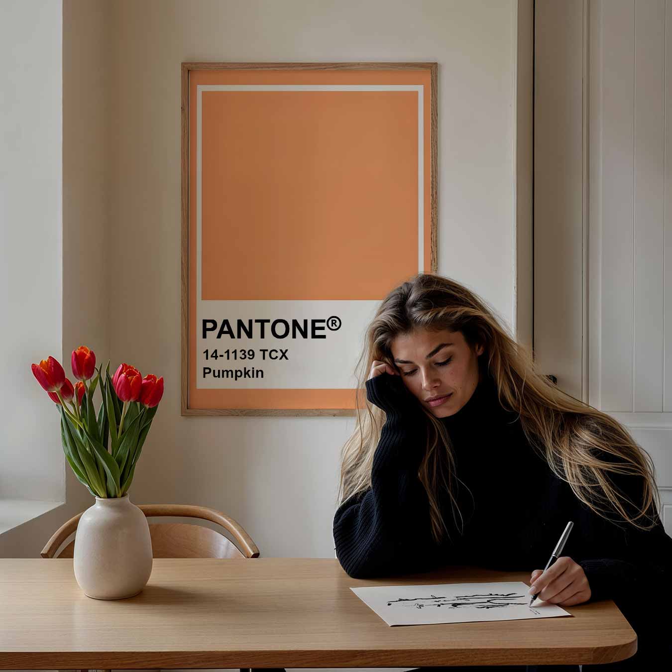 Pantone Stijlvolle Pumpkin Poster-WallArtistic