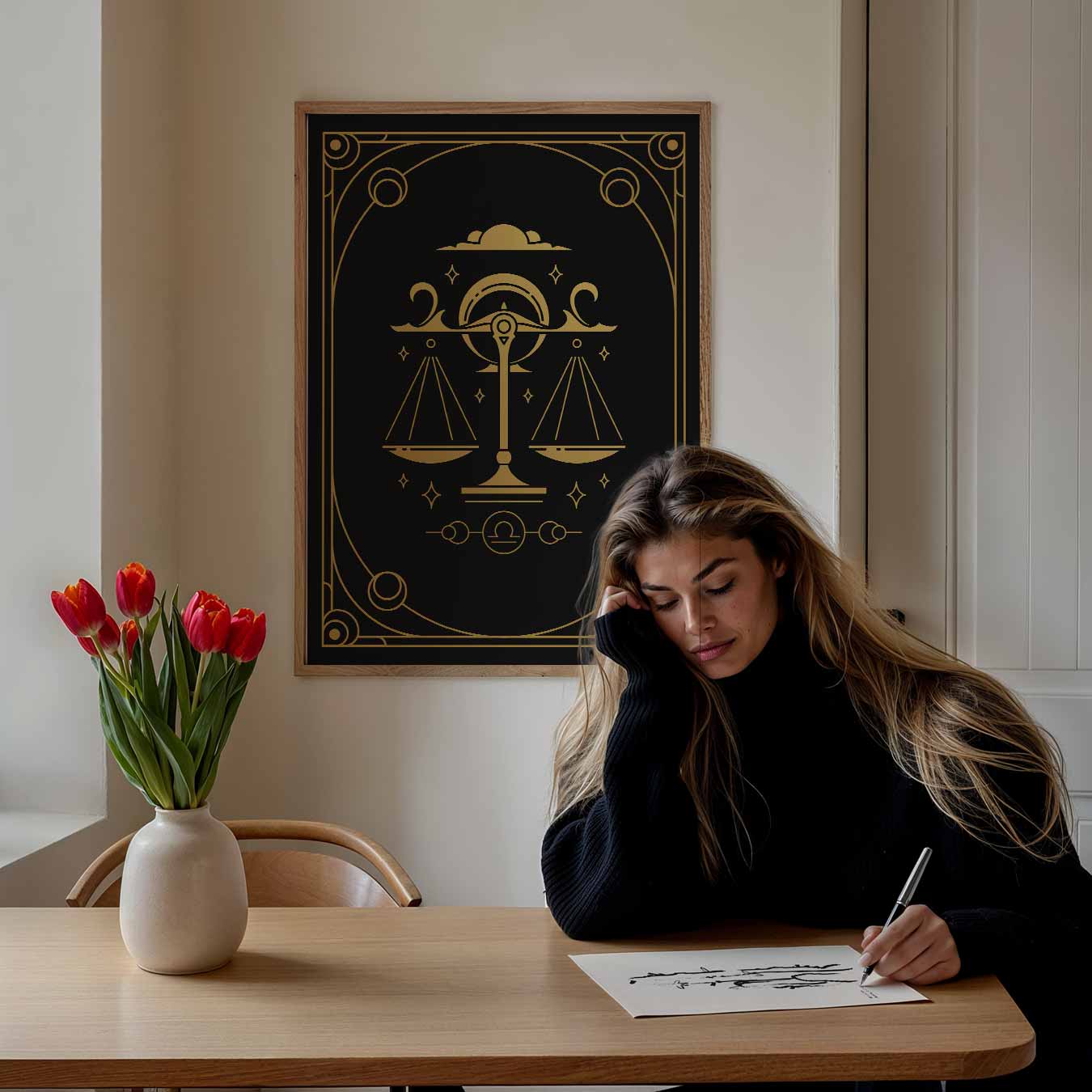 Stijlvolle Weegschaal Poster-WallArtistic