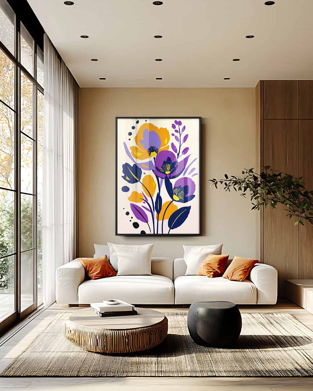 Bloemenpracht in Kleurrijk Palet Kunstwerk-canvas-dibond-plexiglas-wanddecoratie-WallArtistic