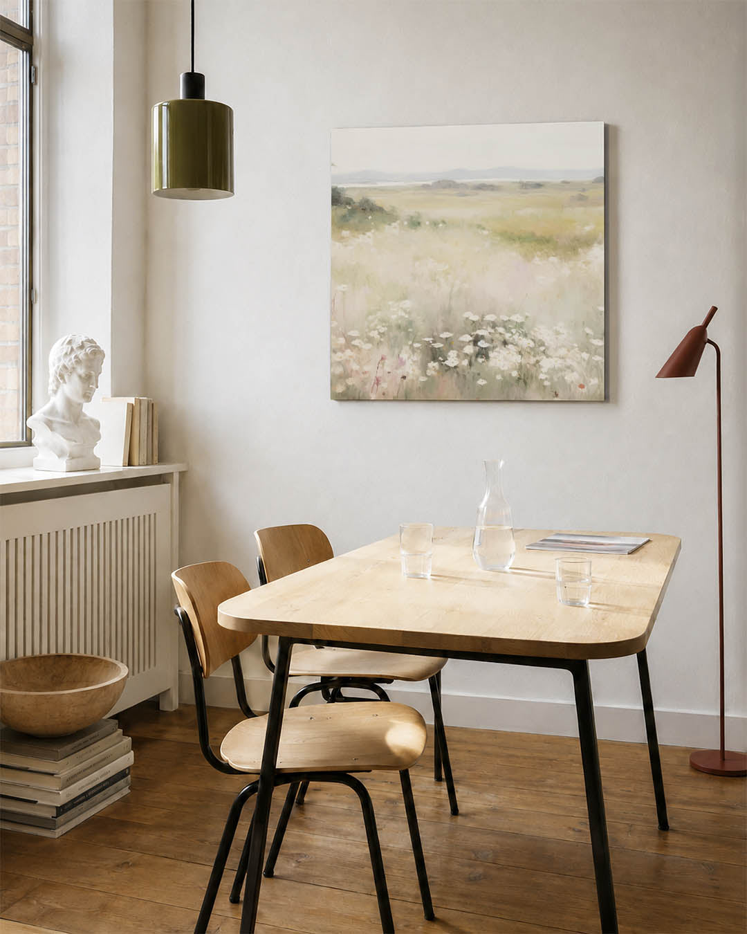 Landschap met bloemen Kunstwerk