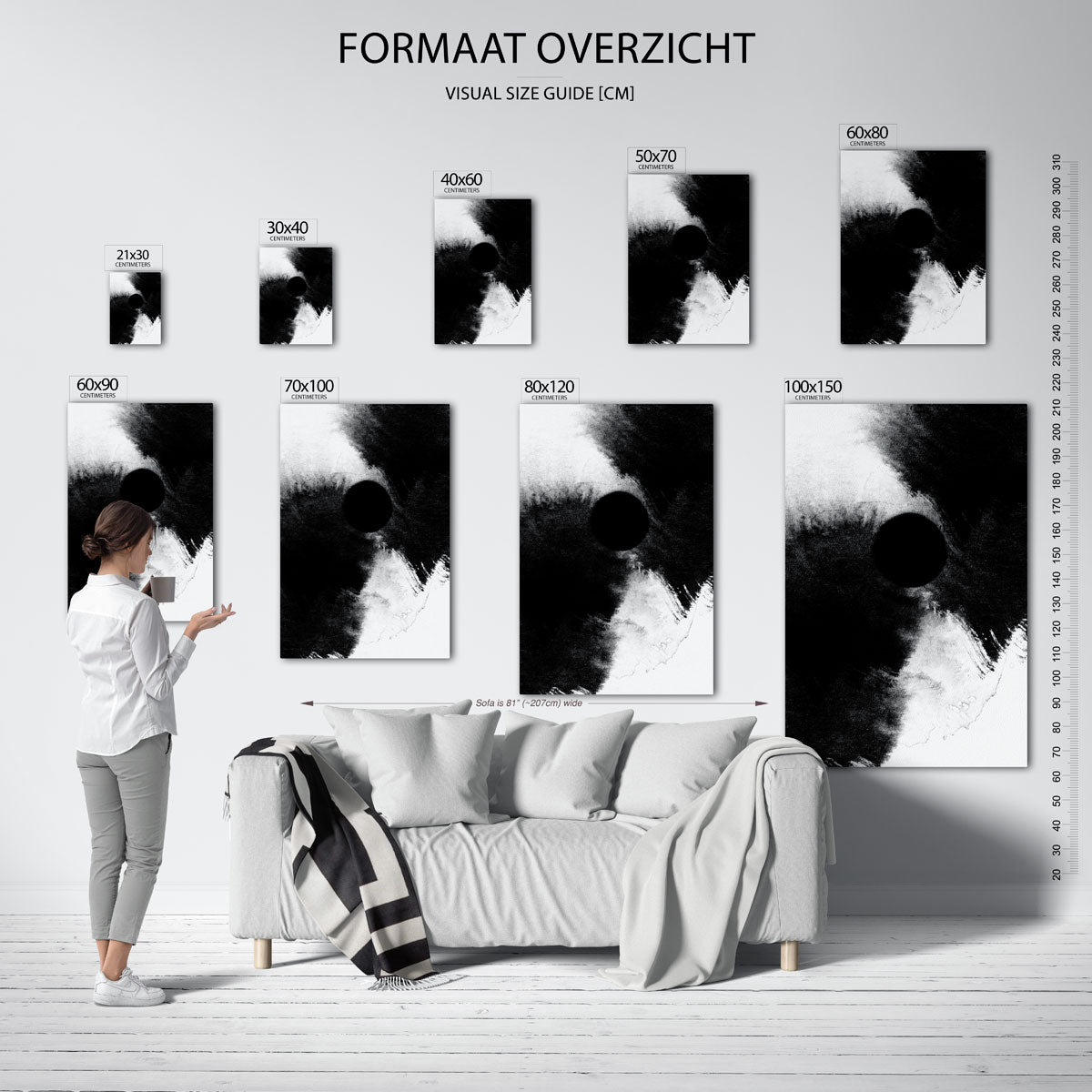 Zwart wit cirkel Poster