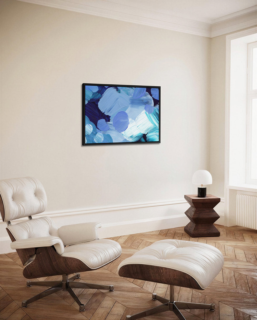 Dynamische blauwtinten Kunstwerk