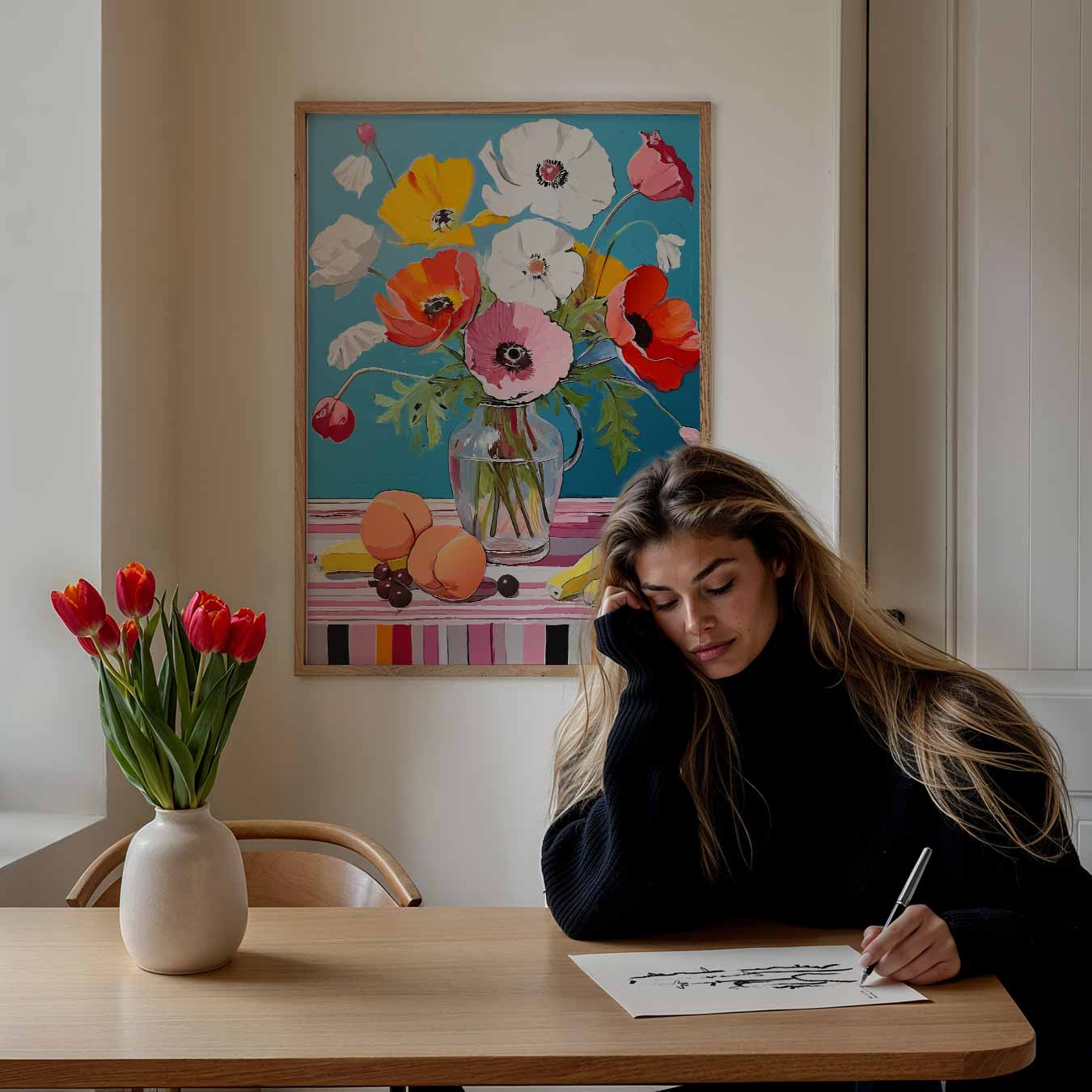 Vrolijke Bloemen en Fruit Poster-WallArtistic