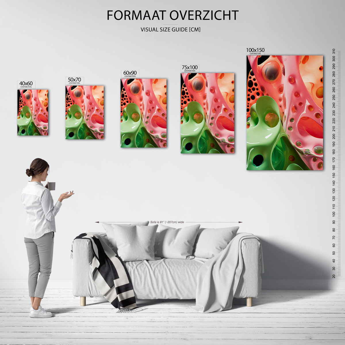 Organische vormen kleuren Kunstwerk