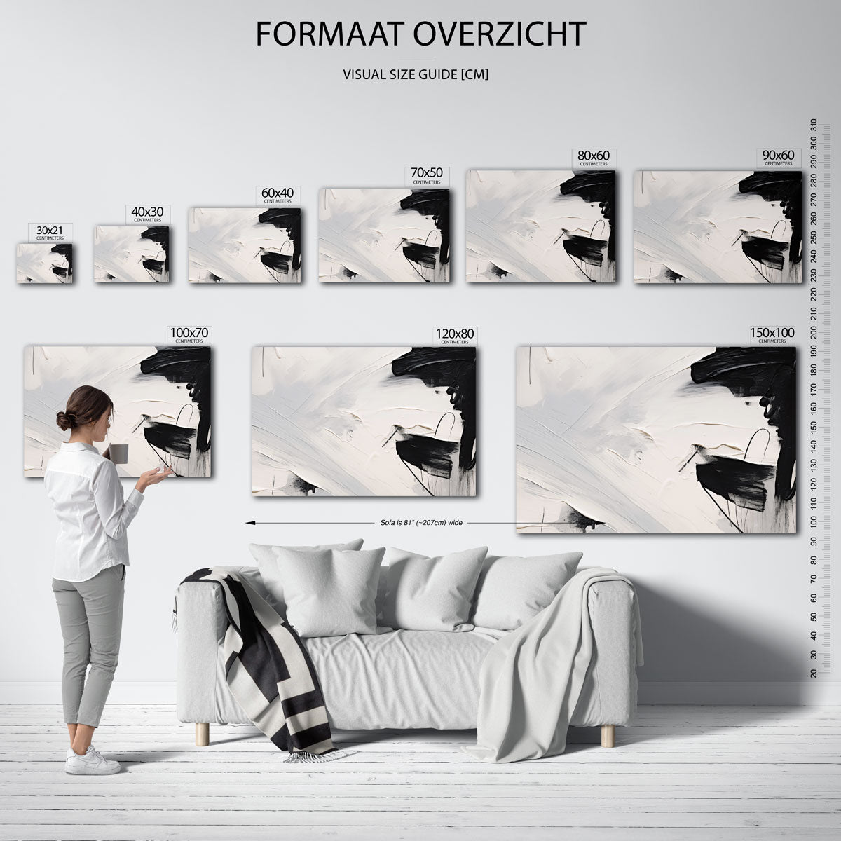 Abstracte zwart wit Poster