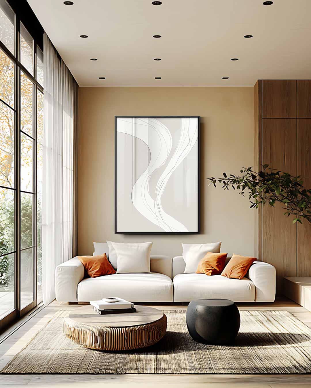 Vloeiende Lijnen Kunstwerk-canvas-dibond-plexiglas-wanddecoratie-WallArtistic