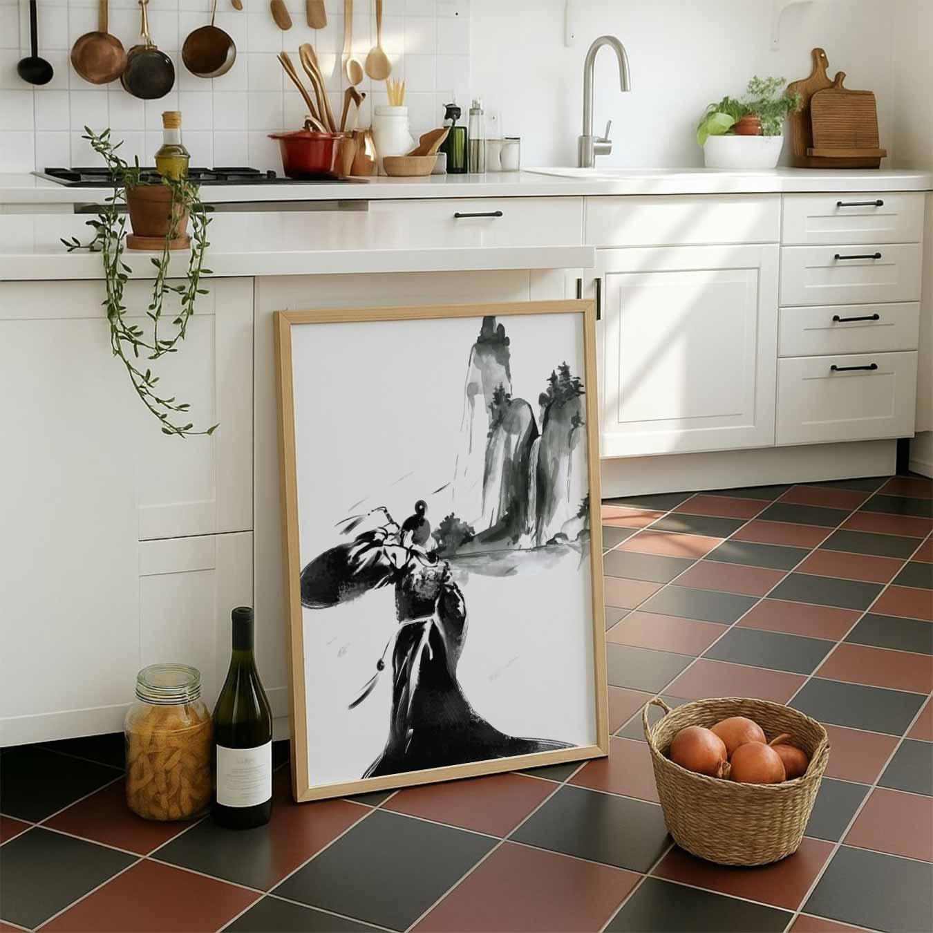 Elegante Oosterse Sumi-e Poster-WallArtistic