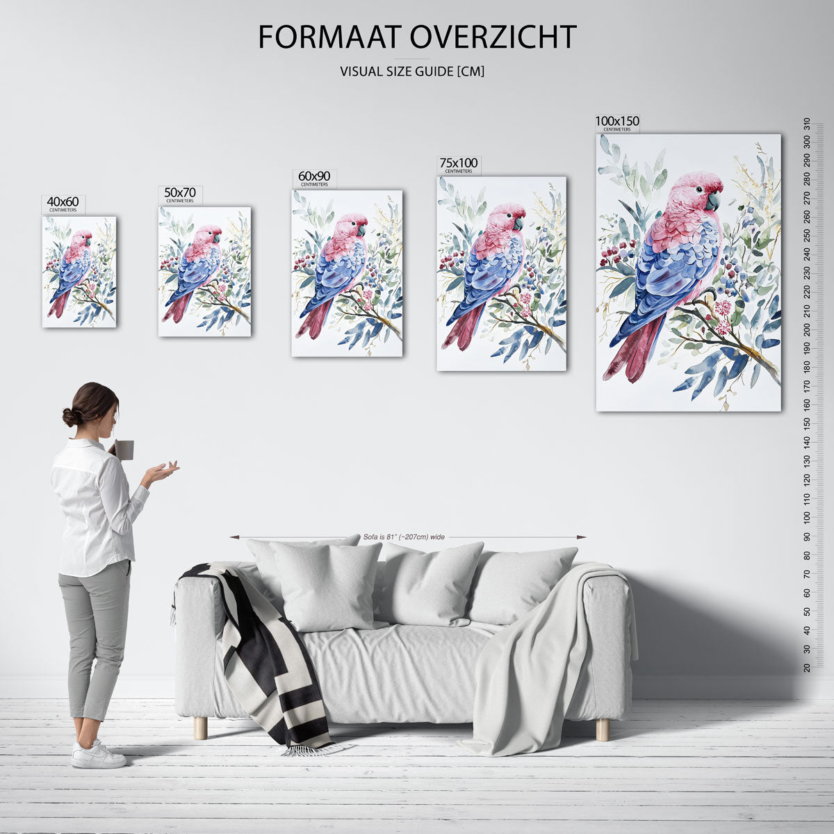 Vrolijke papegaai Kunstwerk