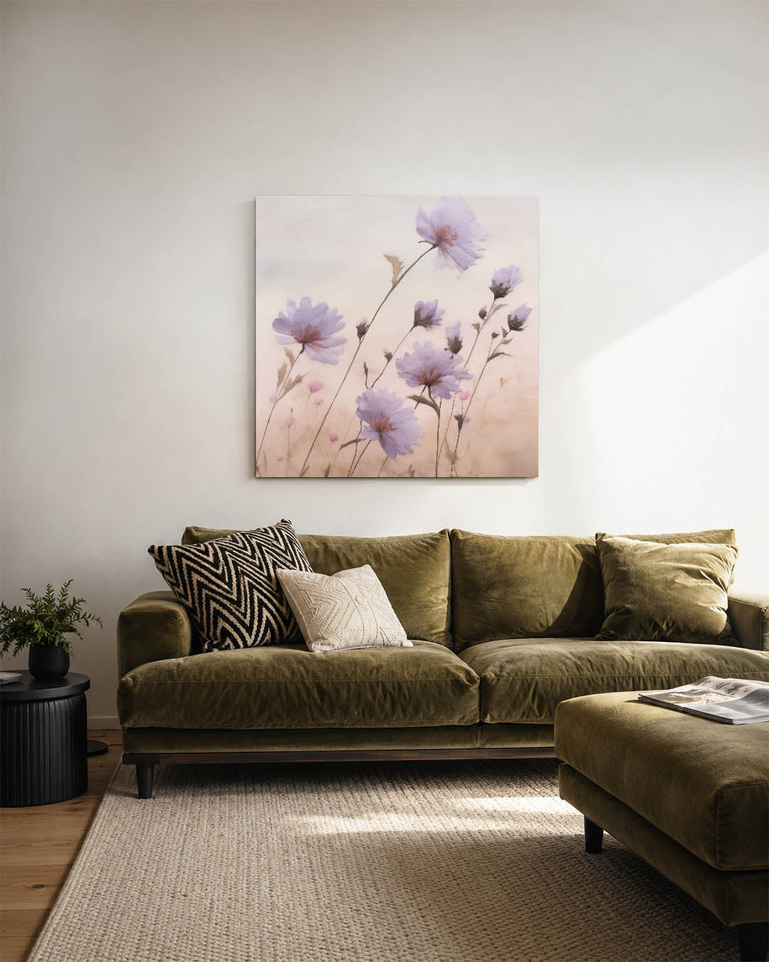 Bloemen in zachte tinten Kunstwerk