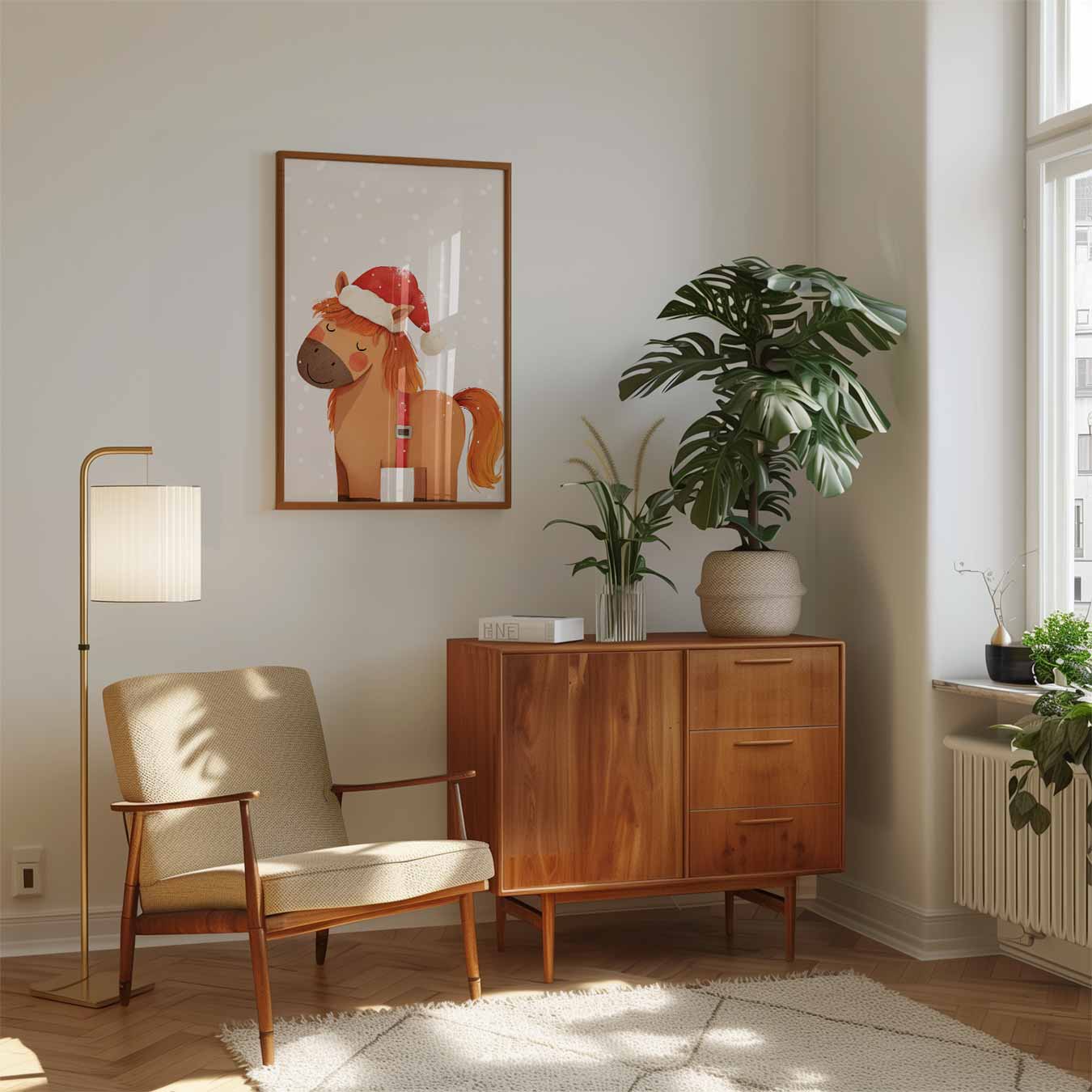 Kerst Pony Poster-WallArtistic
