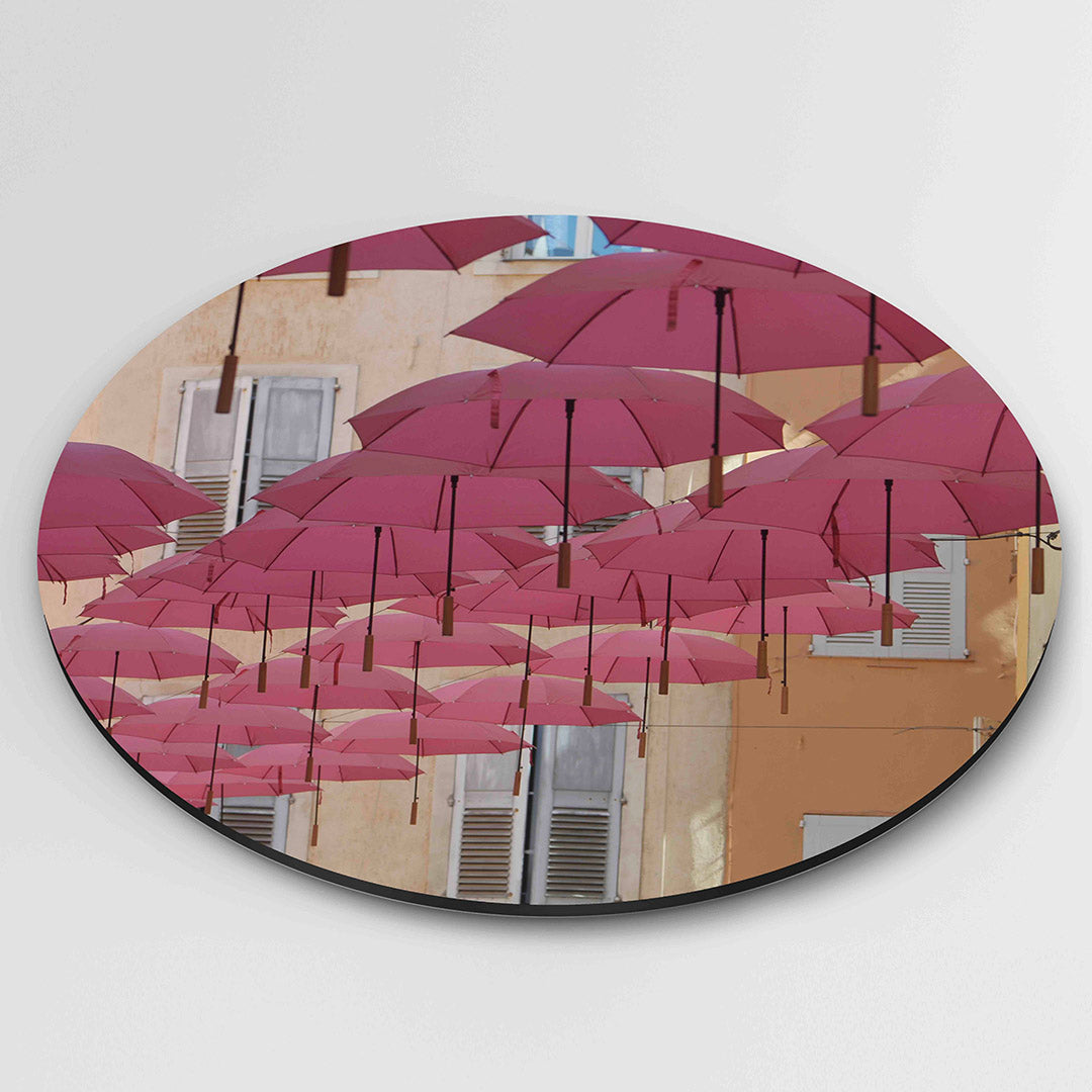 Roze paraplu's Muurcirkel