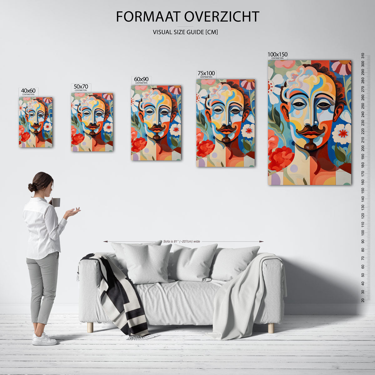 Vrolijke gezichtsillusie Kunstwerk