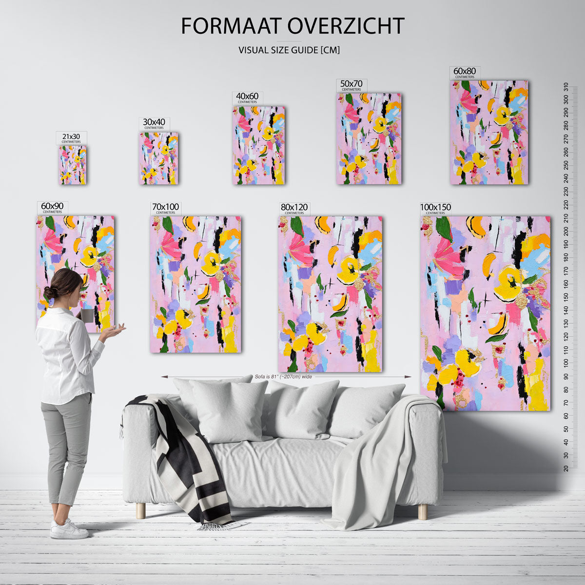 Abstracte bloemen en vormen Poster