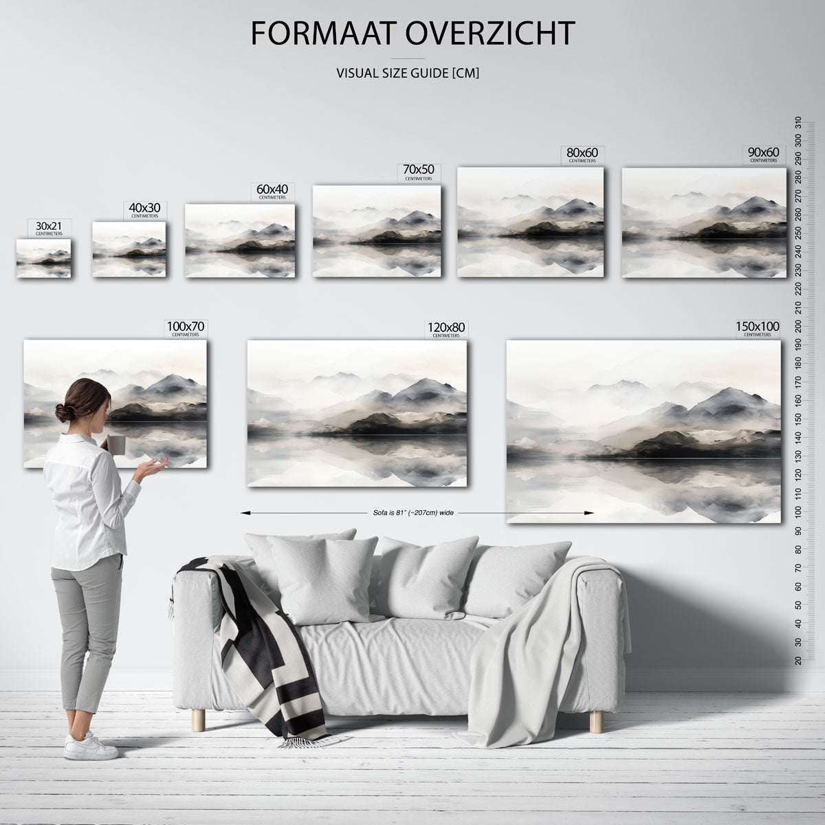 Berglandschap met reflectie Poster