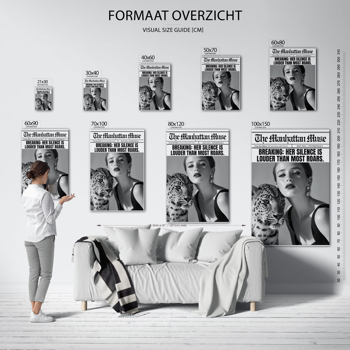 Vrouw en luipaard Poster