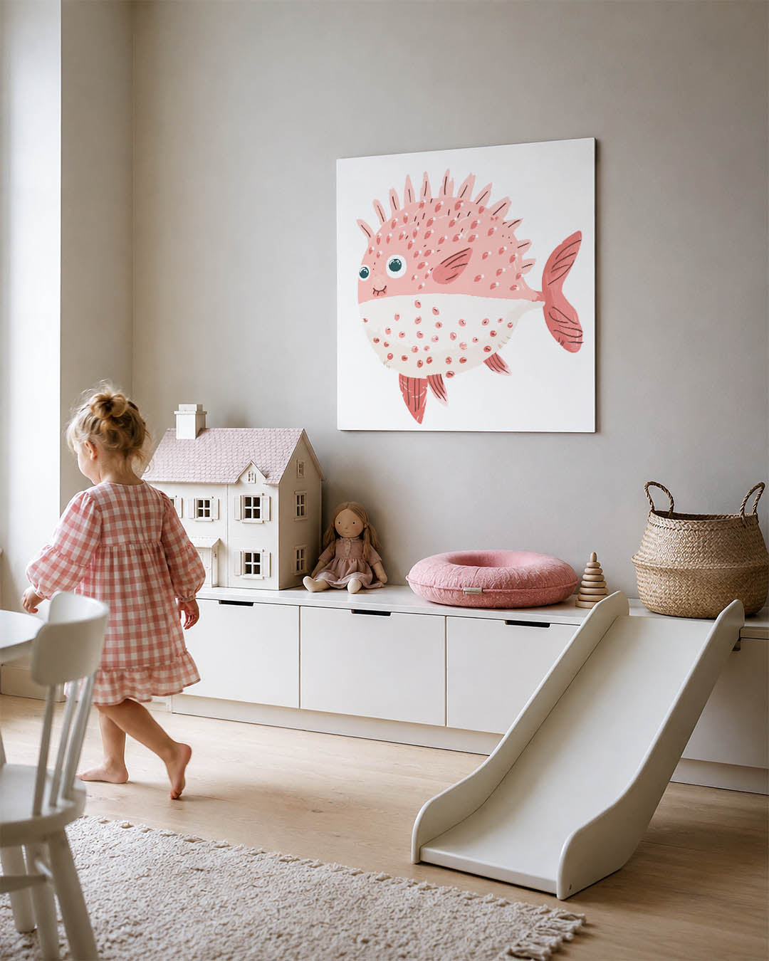 Speelse vis illustratie Kunstwerk