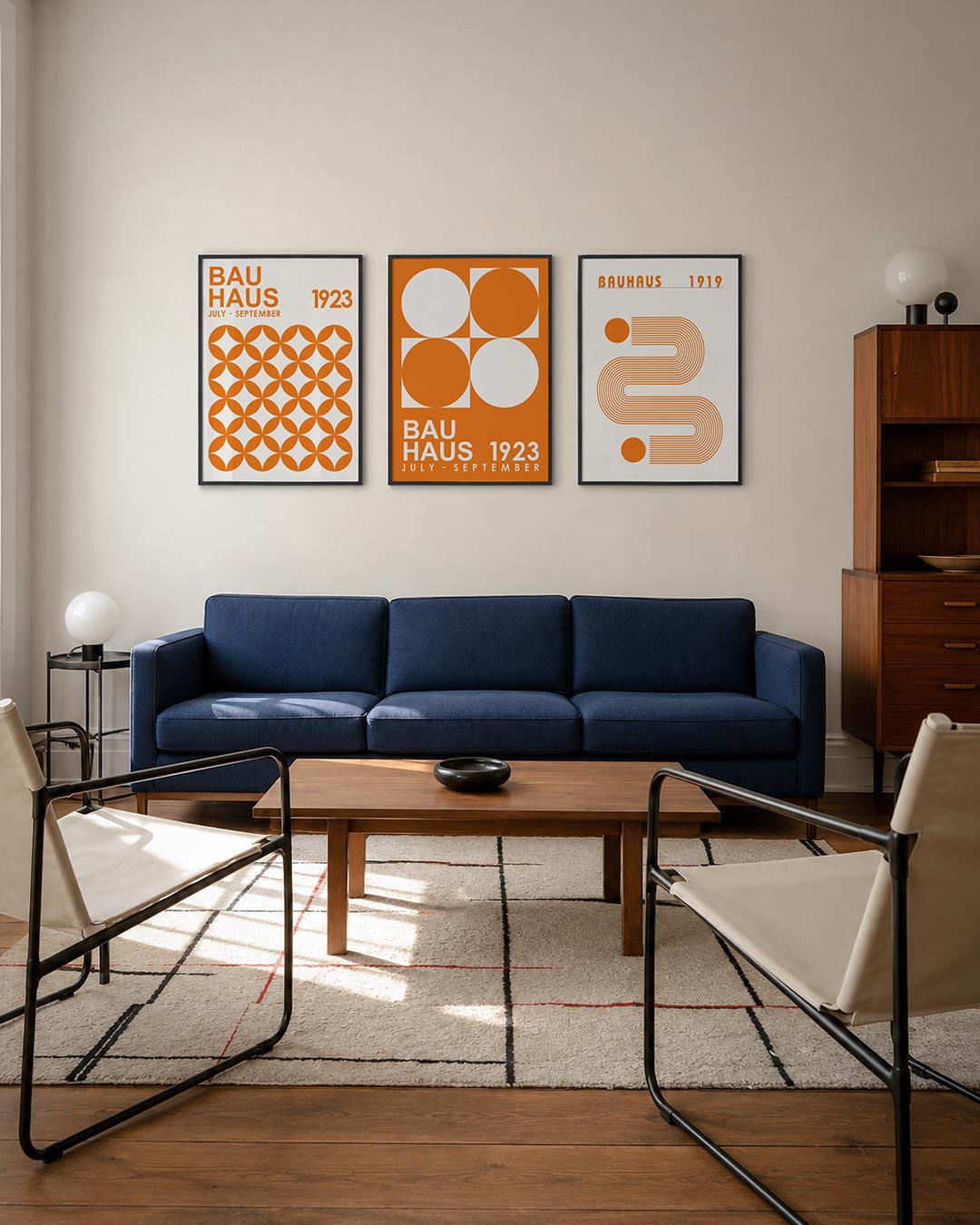 Oranje cirkelpatroon Posterset