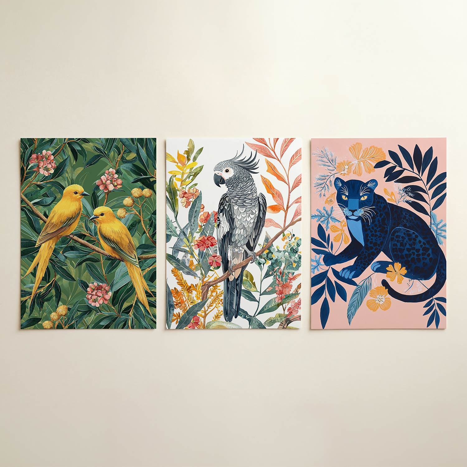 Vogels en bladeren Posterset