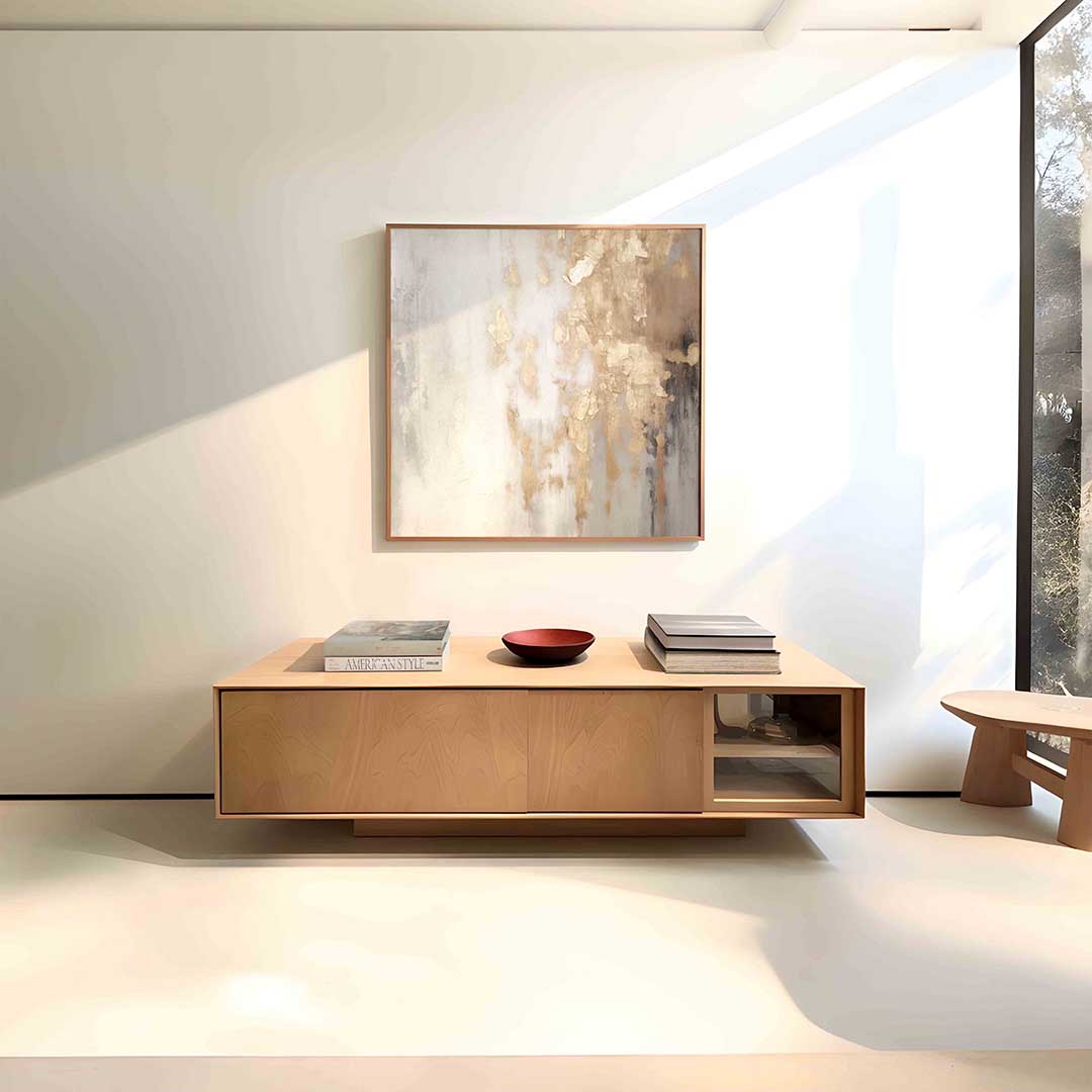 Abstracte beige en grijze Poster