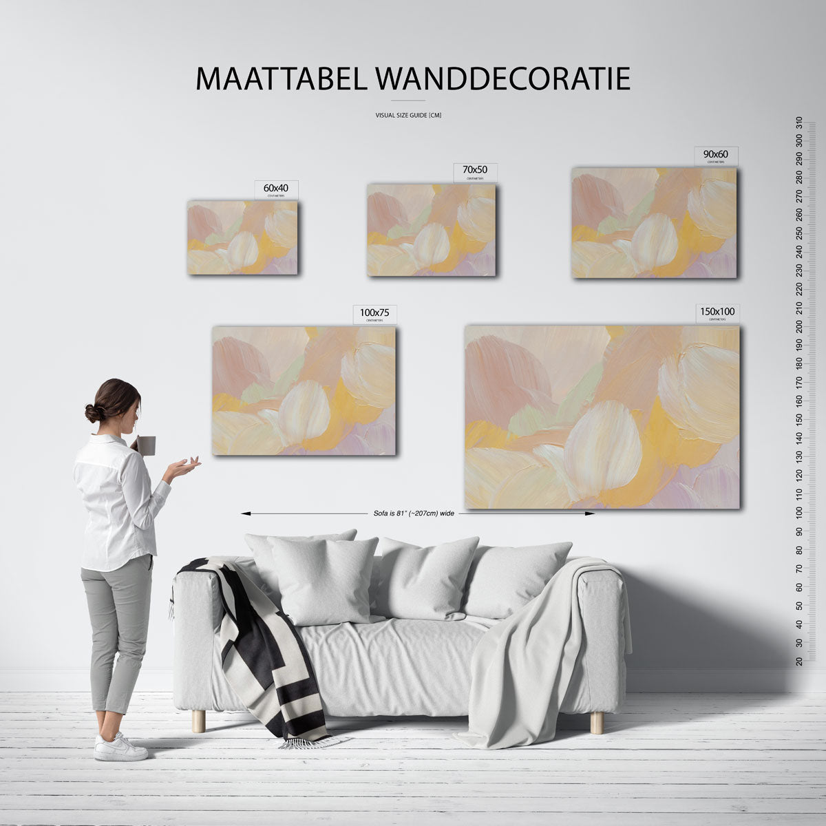 Zachte kleuren compositie Kunstwerk