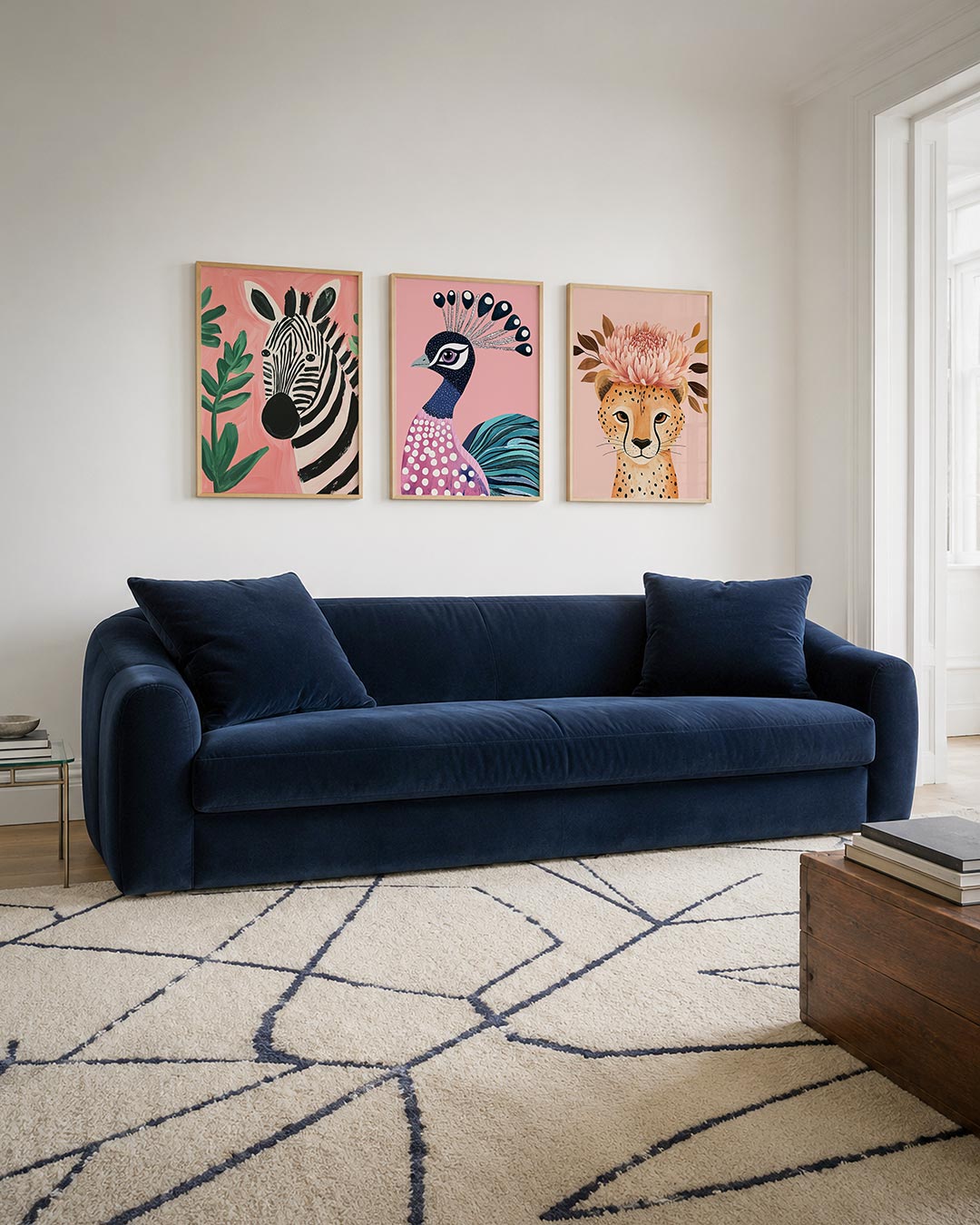 Zebra en bladeren Posterset