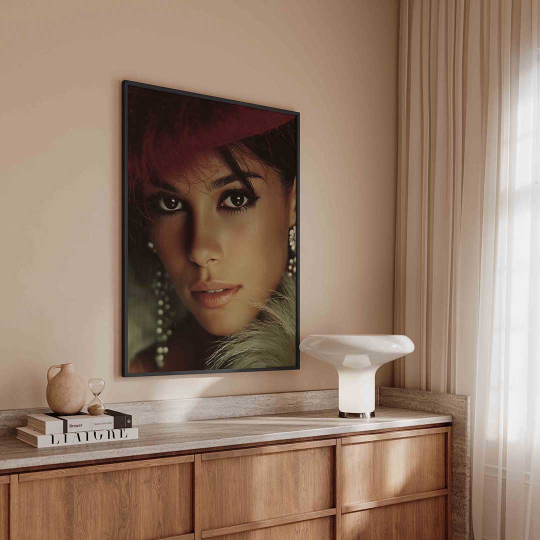 Portret met rode hoed Poster