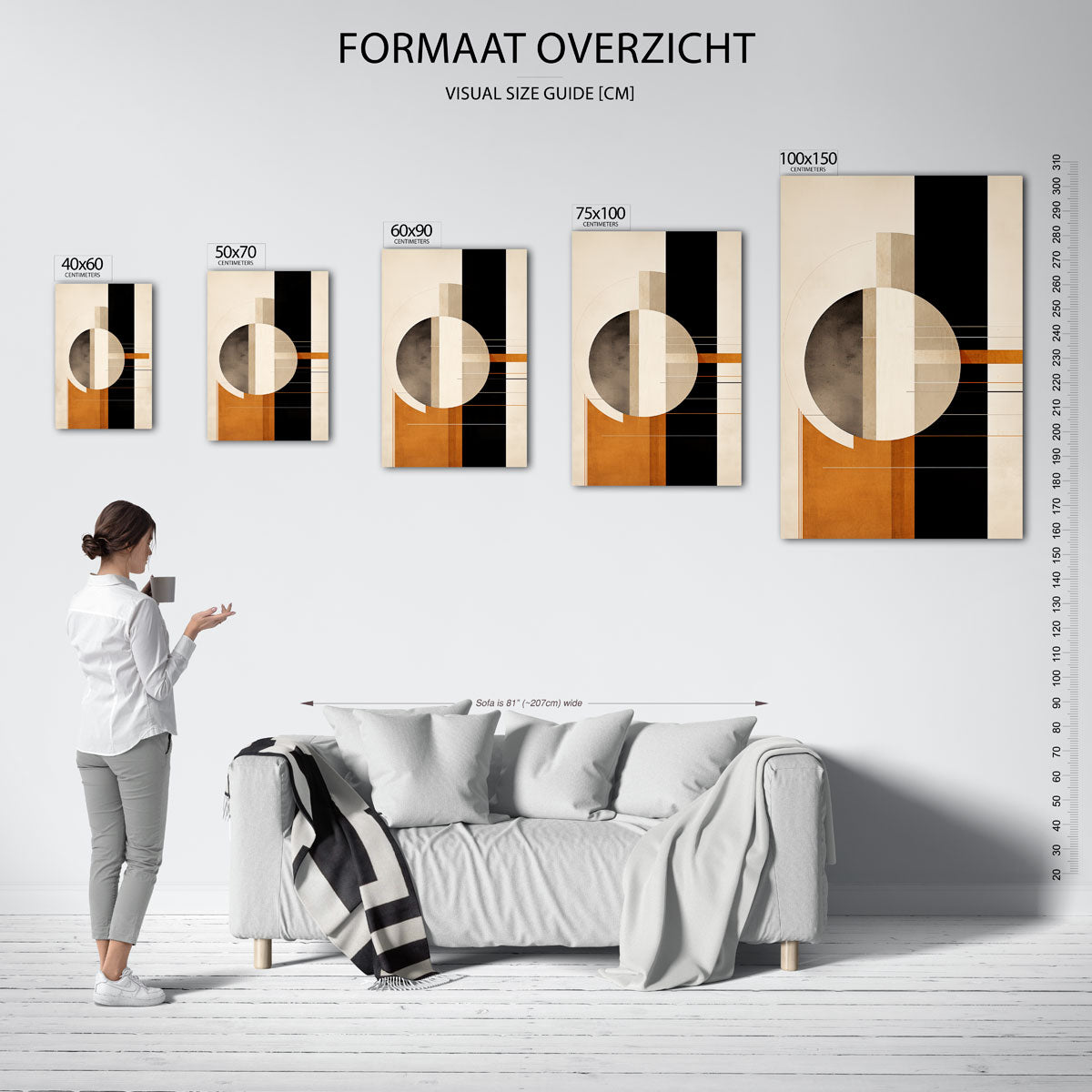 Geometrische vormen compositie Kunstwerk