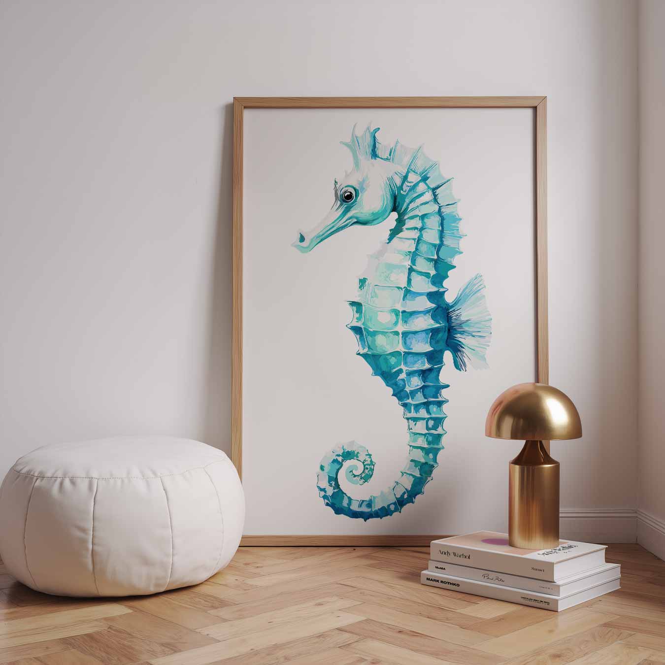 Zeepaardje Waterverf Poster-WallArtistic