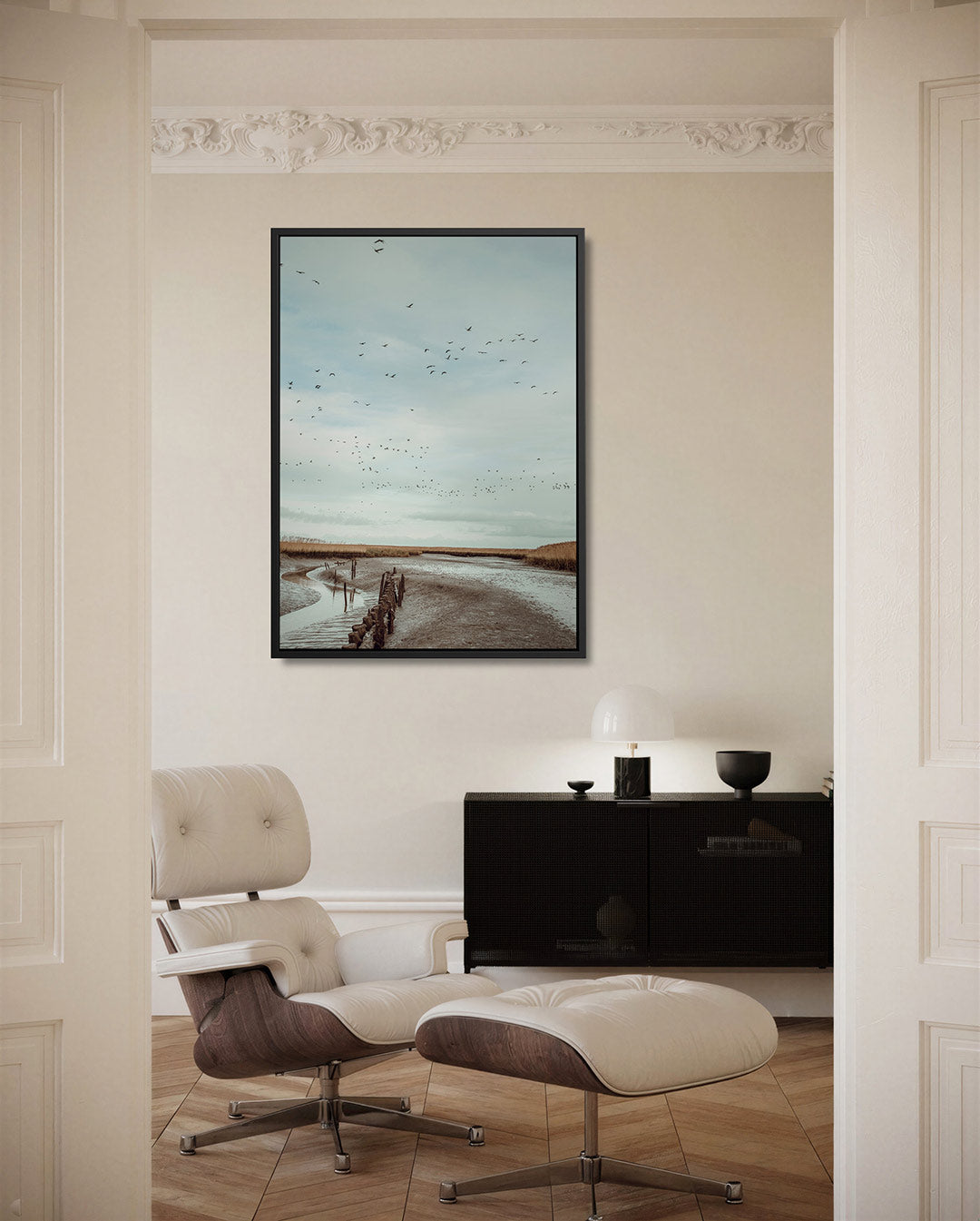Rustige lucht en landschap Kunstwerk