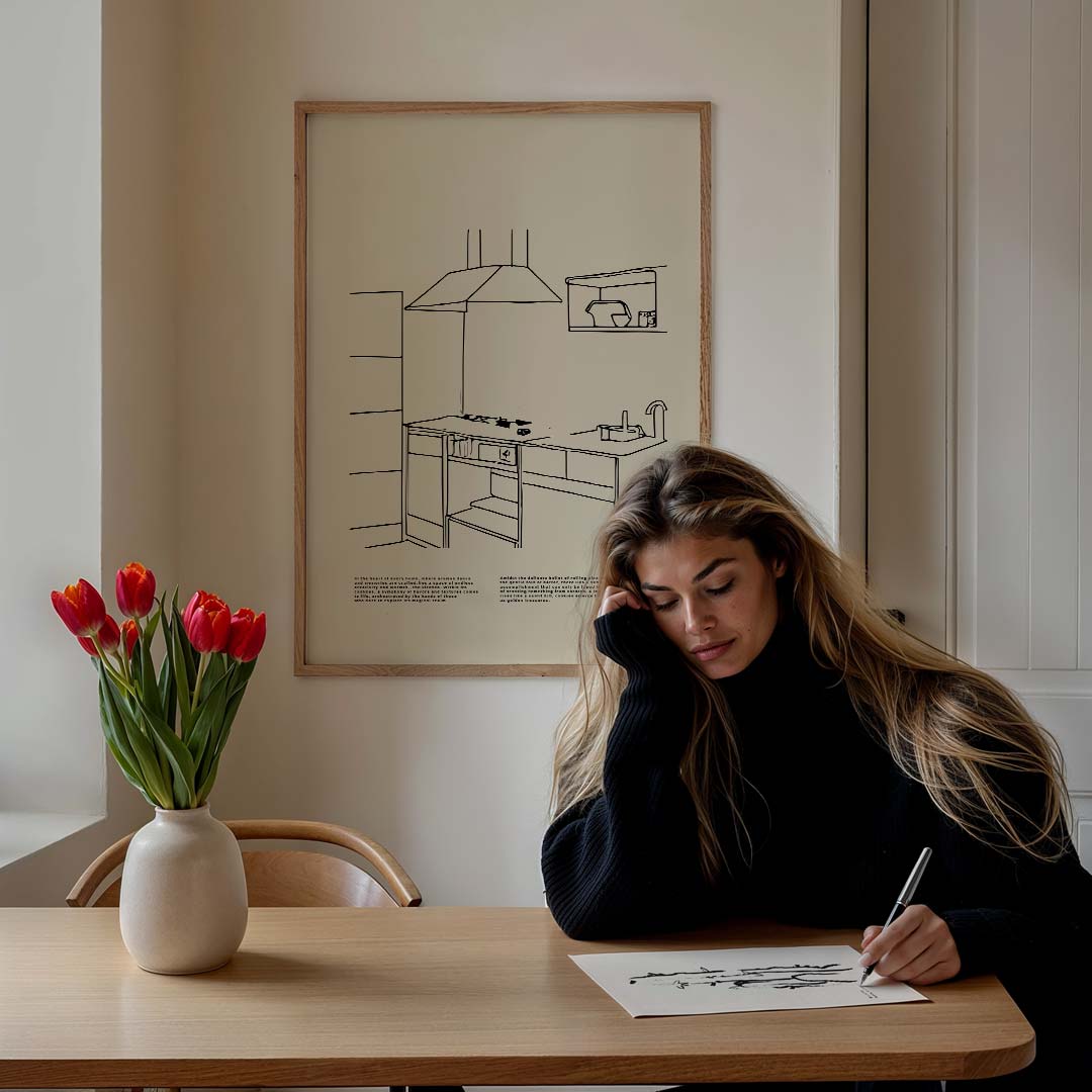Stijlvolle Keukenlijn Poster-WallArtistic