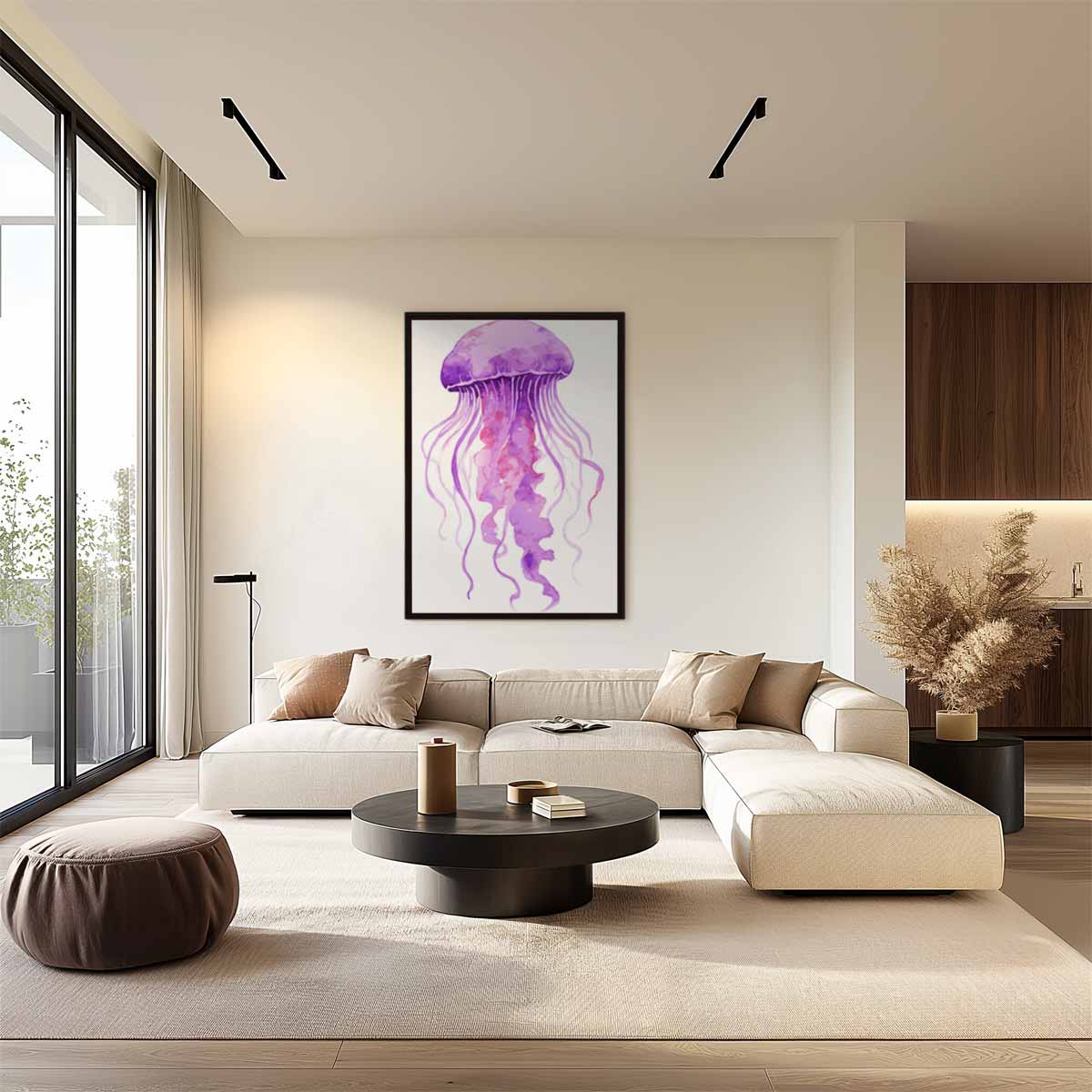 Dromerige Kwallenfantasie Kunstwerk-canvas-dibond-plexiglas-wanddecoratie-WallArtistic