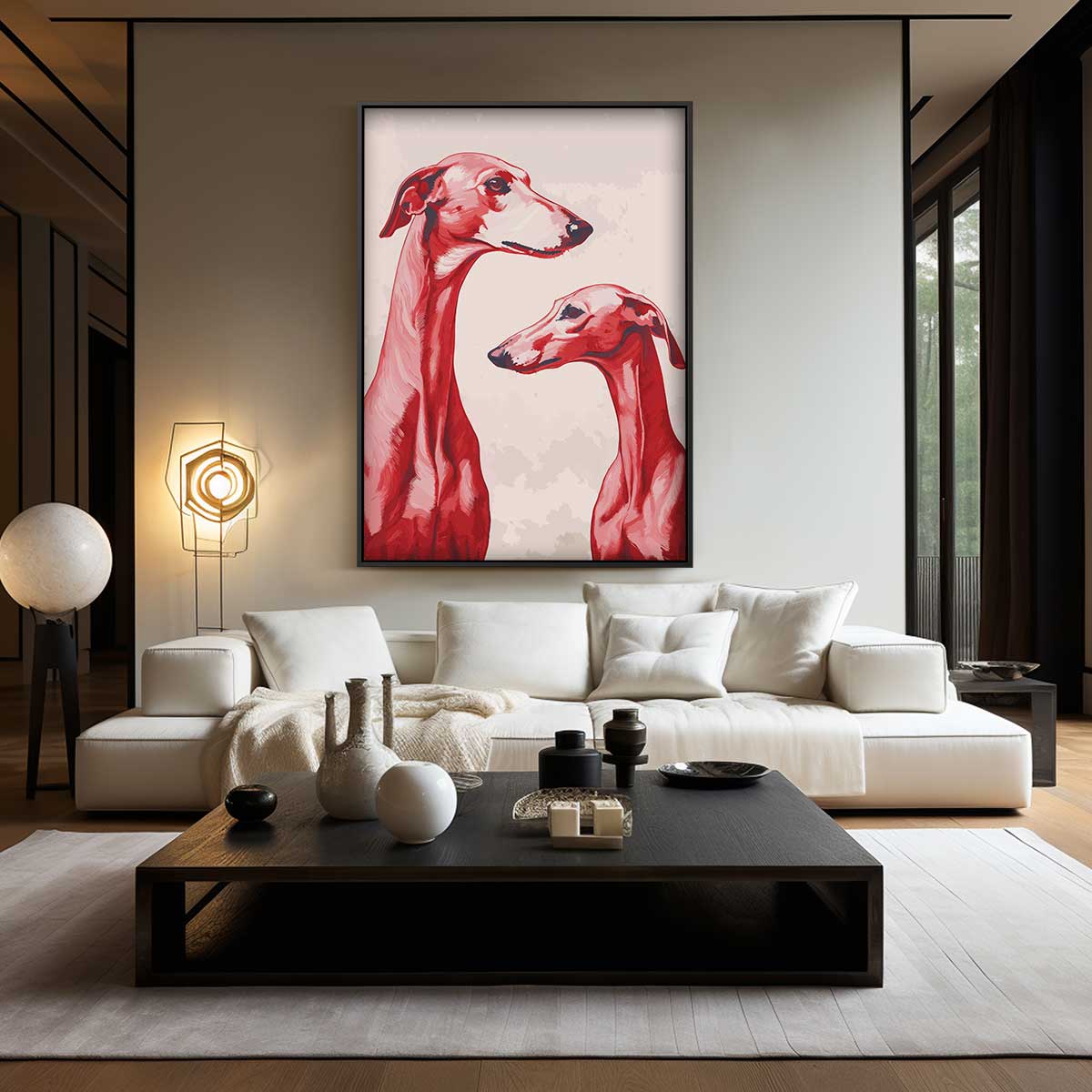 Elegante Hondenportretten Kunstwerk