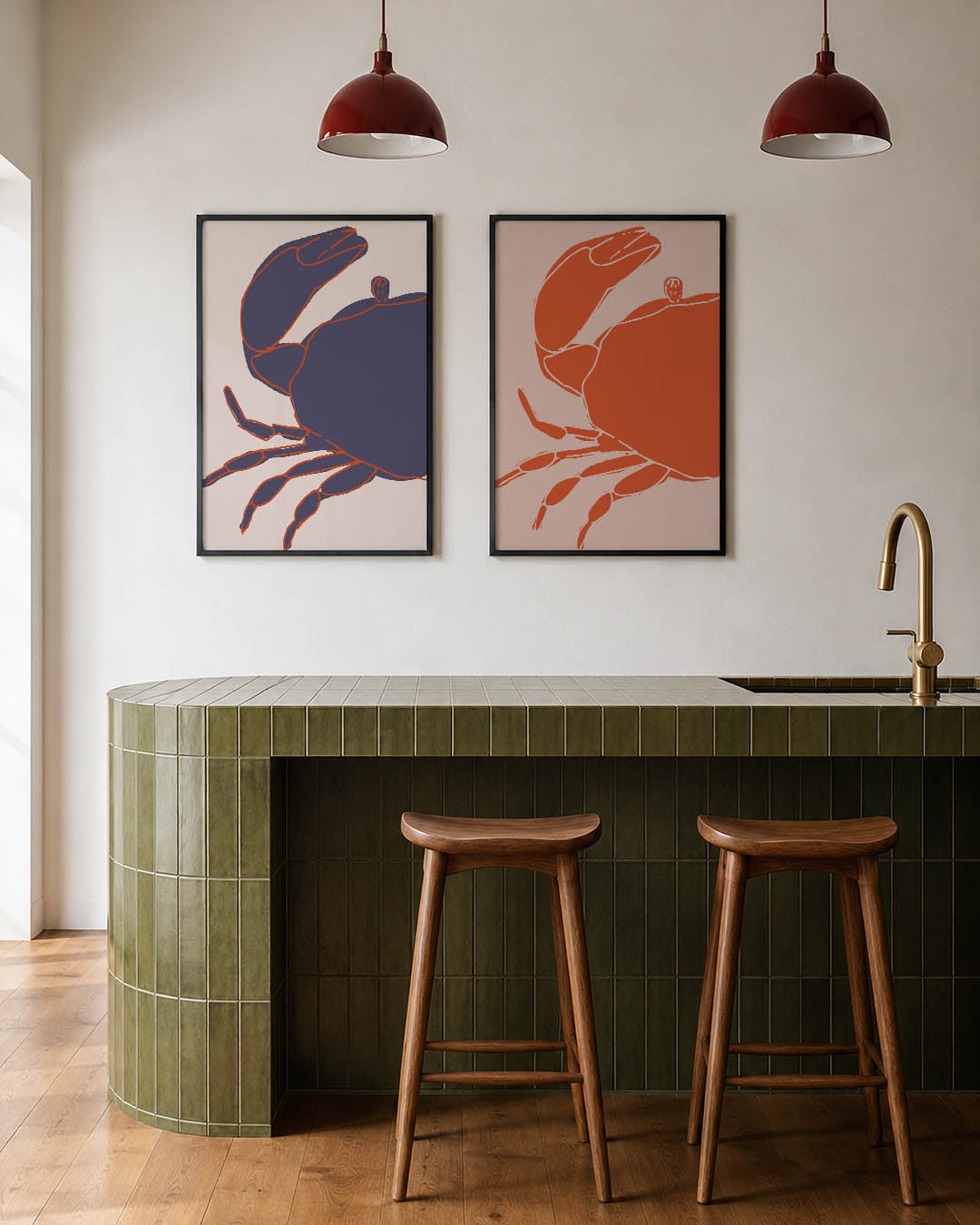 Kleurige krab Posterset